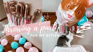 what quarantine has come to...throwing a birthday party for my CAT! Kygo Jane turns ONE! ☆