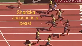 Shericka Jackson dominates the women 100m in Eugene