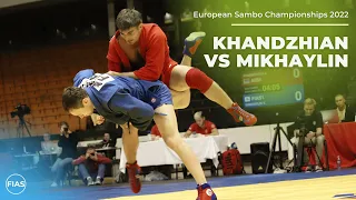 KHANDZHIAN Arsen vs MIKHAYLIN Vyacheslav. Men -98 kg. European SAMBO Championships 2022
