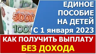 Единое пособие с 1 января 2023 года. Как получить выплату, если нет дохода?