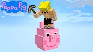 Sobreviví en 1 BLOQUE de Peppa Pig en MInecraft