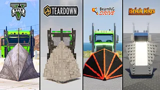 GTA 5 RAMP TRUCK VS TEARDOWN RAMP TRUCK VS BEAMNG RAMP TRUCK VS BRICK RIG RAMP TRUCK- WHICH IS BEST?