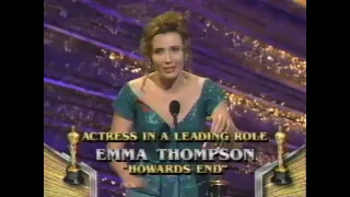 Emma Thompson wins the Academy Award for Best Actress