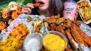 ASMR WINGSTOP BONELESS CHICKEN + CHEESE FRIES MUKBANG | EATING FOOD