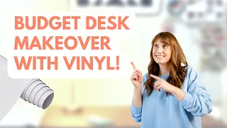 How to Cover A Desk or Counter with Vinyl! | Budget Craft Room Makeover Part 3