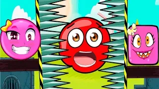 Cartoon about a red ball and a pink ball (square) Girl - Red Ball just for kids!