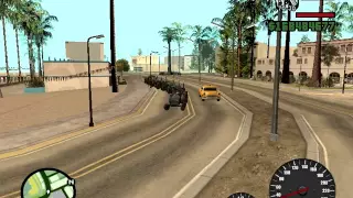 10 Tractors pulling each other & it Looks like a Train,Gta san andreas.