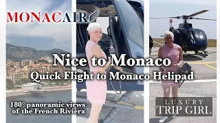 Monacair Helicopter Flight from Nice to Monaco! 7 Minutes into Monaco! VIEW of the French Riviera