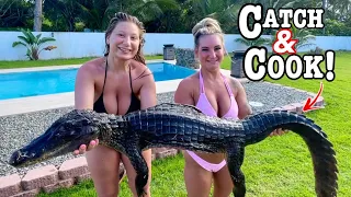 Fishing For a DANGEROUS & TOOTHY Catch And Cook In Backwater CANALS!!! (DELICIOUS!!)