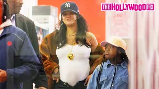 Rihanna Goes Shopping At Target With Her Niece Majesty & Has Her Baby Bump Bursting Out Of Her Jeans