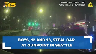 Video shows Seattle police arrest two juveniles for stealing car at gunpoint