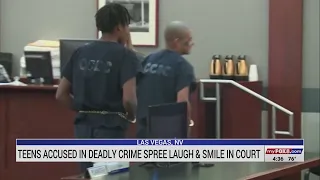 Teens accused in deadly crime spree appear to laugh in courtroom, smile at victim's family