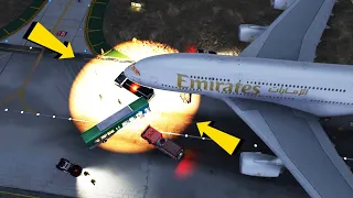 Airplane Crashes Into Bus in GTA 5 ( Plane Crash into Bus)