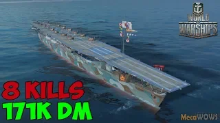 World of WarShips | Hōshō | 8 KILLS | 171K Damage -  Replay Gameplay 4K 60 fps