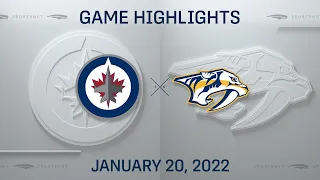 NHL Highlights | Jets vs. Predators - Jan. 20, 2022