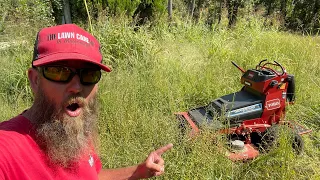 Can a Battery Powered Zero Turn Mow Down this Overgrown Grass?!  Toro Grandstand Revolution