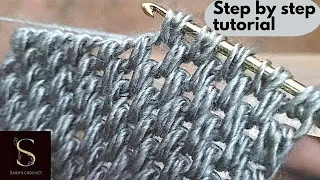 LEARN IN FEW MINUTES | GORGEOUS😍SUPER EASY CROCHET TUNISIAN SHAWL|SCARF  FOR BEGINNERS@sara1111