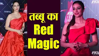 Tabu WINS the heart in one shoulder red gown at Nykaa Femina Beauty Awards | Boldsky