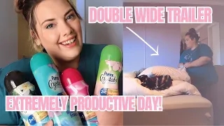 A PRODUCTIVE DAY IN THE DOUBLE WIDE! Day in the life of a mom & wife | mobile home living