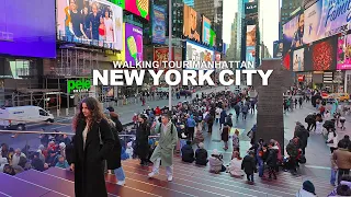 NEW YORK CITY - Manhattan Winter Season, Broadway, Times Square and 7th Avenue, Travel, USA, 4K