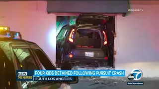 4 kids detained following chase crash in South Los Angeles