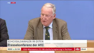 Live: Die AfD äußert sich zu den Wahlergebnissen in Sachsen und Brandenburg.