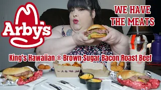 Arby's Kings Hawaiian ® Brown Sugar Bacon Roast Beef Sandwich Classic  Beef & Cheddars Mukbang