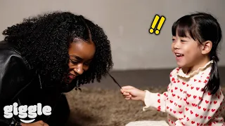 "It's beautiful" Korean Kid shocked by Black Hair Style For the First Time!