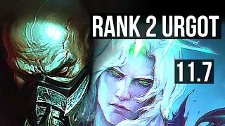 URGOT vs VIEGO (TOP) | Rank 2 Urgot, 7/1/1, Godlike | KR Challenger | v11.7