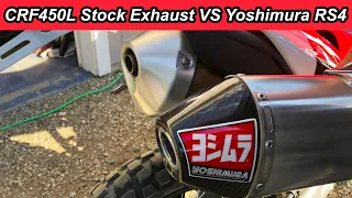 Yoshimura RS-4 Exhaust Sound vs Stock CRF450l