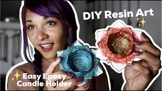 Resin Art For Beginners (How to Make Epoxy Lotus Candle Holders. Full, Step by Step Tutorial )