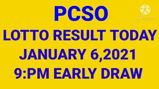 9pm Lotto Result Today Draw January 6,2021 Swertres Ez2 Stl Pcso