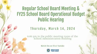 ACPS  School Board Meeting - Thursday, March 14, 2024