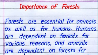 Importance of Forests Essay in English || Essay on Importance of Forests || Essay on Forest