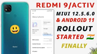 Finally Redmi 9/9 Activ Miui 12.5.6.0 With Android 11 Update Rollout Started in india 🇮🇳