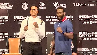 ERROL SPENCE VS TERENCE CRAWFORD FACE OFF - BOTH LOOK FIRED UP & READY TO RUMBLE