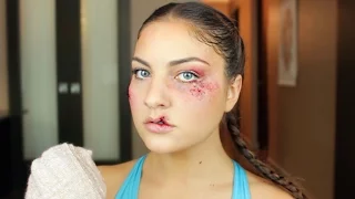 Boxer Makeup with Bruising, Stitches & Split Lip | SFX Halloween Tutorial