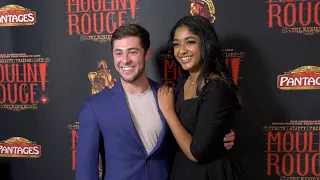 Jaren Lewison and Maitreyi Ramakrishnan "Moulin Rouge! The Musical" Opening Night Red Carpet in LA