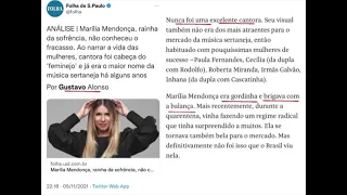 Folha de São Paulo detona Marília Mendonça e recebe crítinas na internet