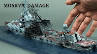Making Moskva damage diorama