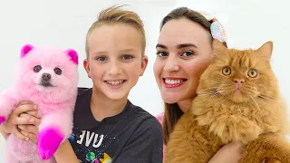 Vlad e mamãe trocaram bichinhos de gato e cachorro - novo episódio para crianças