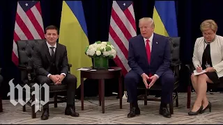 Watch live: Trump meets with Ukraine’s Zelensky after release of rough transcript of July call