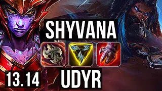 SHYVANA vs UDYR (TOP) | Penta, 600+ games, Legendary, 800K mastery | KR Diamond | 13.14