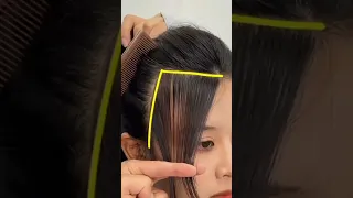 easy technique to cut front hair bang|front flick cutting|#shorts#trending#fashion#hairbangs