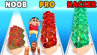 SHINCHAN and CHOP Became SUPER RICH in GEM STACK | Noob vs Pro vs Hacker Gameplay in hindi | AMAN YT