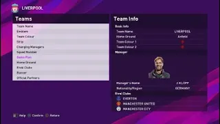 Liverpool Tactical Team set-up (AI) eFootball PES 2020