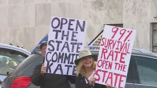 Demonstrators in Salem, Vancouver reject election results