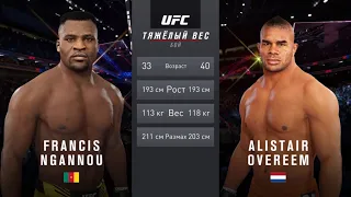 ФРЭНСИС НГАННУ VS АЛИСТАР ОВЕРИМ UFC 4 CPU VS CPU