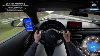 482HP TOYOTA SUPRA MK5 Manhart 288km h on AUTOBAHN NO SPEED LIMIT (what a acceleration) (Not Edited)