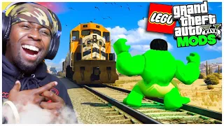 CAN LEGO SUPERHEROES STOP the TRAIN in GTA 5 ? (GTA 5 MODS)